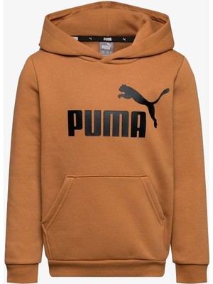 Puma Ess Big Logo Erkek Kahverengi Kapüşonlu Hoodie