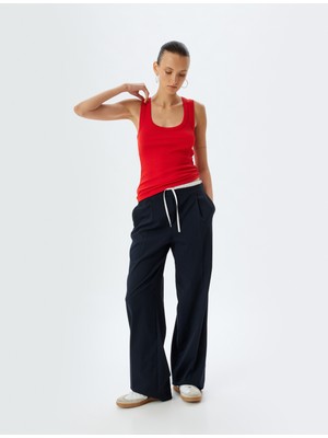 Koton Fitilli Atlet Kalın Askılı U Yaka Pamuklu Slim Fit