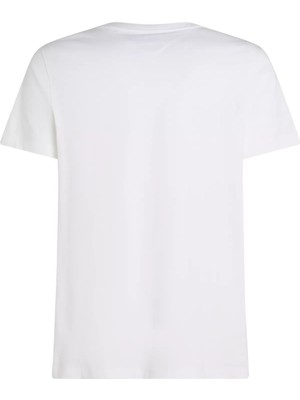 Tommy Hilfiger Erkek Hılfıger Chest Strıpe Tee T-Shirt-Beyaz