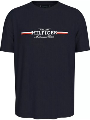 Tommy Hilfiger Erkek Hılfıger Chest Strıpe Tee T-Shirt-Lacivert