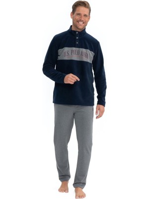 U.S. Polo Assn. 18826 Erkek Lacivert Uzun Kollu Polar Iki Iplik Eşofman Takım