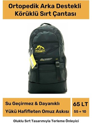 Carlburn Ortopedik Su Geçirmez Konfor Modeli Fermuarlı Büyük Boy Çok Gözlü Bölmeli Kamp Outdoor Sırt Çantası