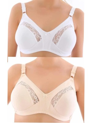 Nariya Kadın Büyük Beden Sütyen 2 Adet Toparlayıcı Günlük Rahat Sütyen Toplayıcı Dantel Detaylı Iç Giyim