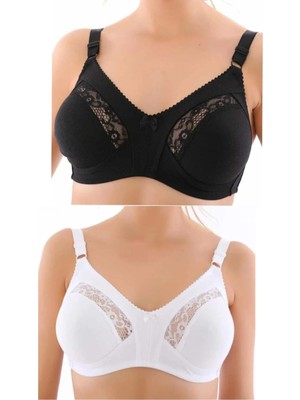 Nariya Kadın Büyük Beden Sütyen 2 Adet Toparlayıcı Günlük Rahat Sütyen Toplayıcı Dantel Detaylı Iç Giyim