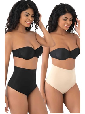 Tezzgelsin Kadın Lazer Kesim Toparlayıcı String Korse 2'li Set