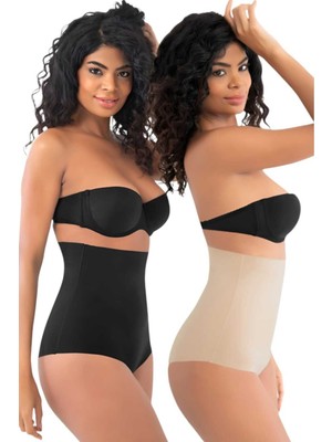 Tezzgelsin Kadın Lazer Kesim Toparlayıcı Yüksek Bel Slip Korse 2'li Set