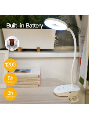 ZSHSKJ 2W 18LED’LI Dokunmatik Anahtarlı 3 Kademeli Dimming Klipsli Masa Lambası Çok Renkli (Yurt Dışından)