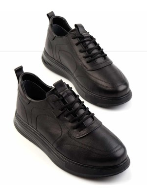 Bambi Siyah Hakiki Deri Erkek Casual Ayakkabı E01733028303