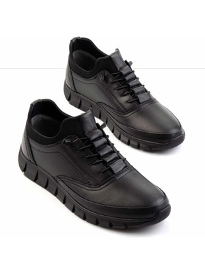 Bambi Siyah Napa Hakiki Deri Erkek Casual Ayakkabı E01018210443