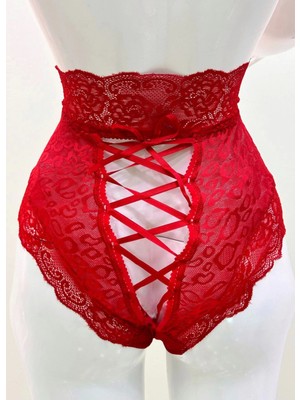 Beruflic Kırmızı Dantelli Yüksek Bel Külot VENÜS-K1011