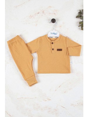 Beruflic Çizgili Kumaş Çocuk Pamuk 2'li Unisex Takım