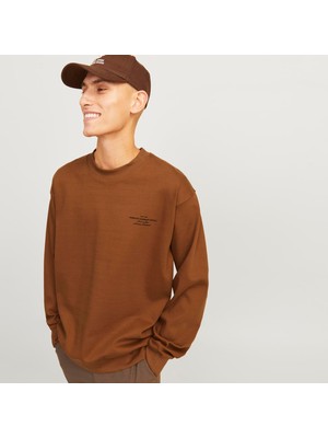 Jack & Jones Erkek Gögüs Logo Baskili Sweatshirt - Blachad