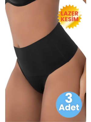 Tezzgelsin Kadın Lazer Kesim Karın Toparlayıcı String Korse 3'lü Set