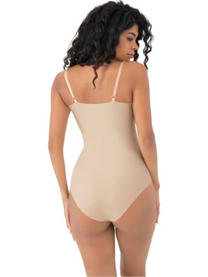 Tezzgelsin Kadın Lazer Kesim Iz Yapmaz Göğüs Destekli Askılı Toparlayıcı Body Slip Korse 3'lü Set