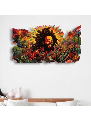 Steel Art Dec Bob Marley'nin Renkli Dünyası - Metal Tablo