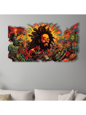 Steel Art Dec Bob Marley'nin Renkli Dünyası - Metal Tablo