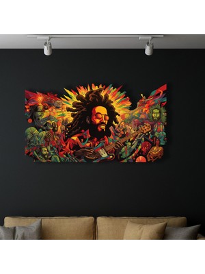 Steel Art Dec Bob Marley'nin Renkli Dünyası - Metal Tablo