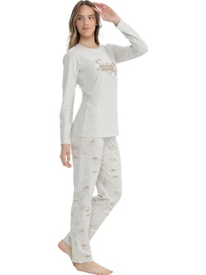 U.S. Polo Assn. 17122 Kadın Yuvarlak Yaka Pijama Takımı
