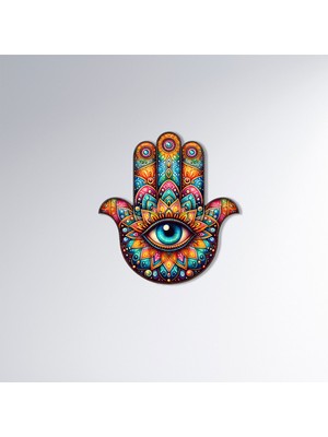 Steel Art Dec Renklerin Sihri - Hamsa Metal Tablo