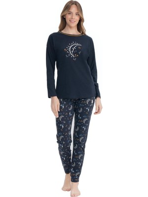 U.S. Polo Assn. 17118 Kadın Yuvarlak Yaka Pijama Takımı