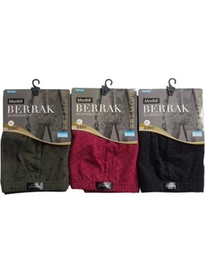 Berrak 4497 Erkek Modal Desenli Boxer 3 Adet