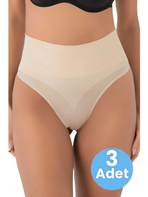 Tezzgelsin Kadın Dikişsiz Alt Karın Toparlayıcı String Külot Korse 3'lü Set