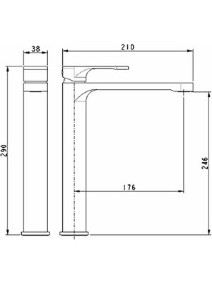 Bocchı Riva 1029 0002 Yüksek Lavabo Bataryası Krom