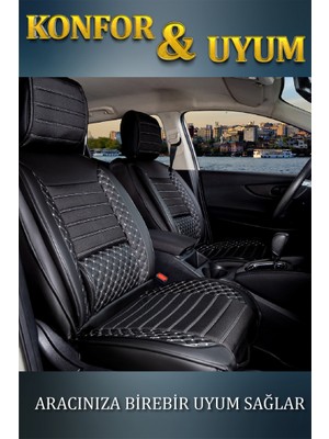 Kepmorpho 
honda Legend Lüx Deri Oto Koltuk Kılıfı Ön Arka Takım Elit Serisi Siyah Beyaz