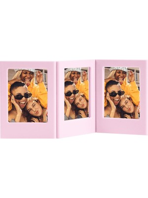 Instax Mini Film Uyumlu Pembe 3'lü Mıknatıslı Fotoğraf Çerçeve Seti