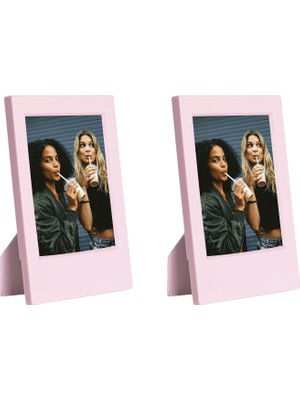 Instax Mini Film Uyumlu Pembe 2'li Klasik Fotoğraf Çerçeve Seti