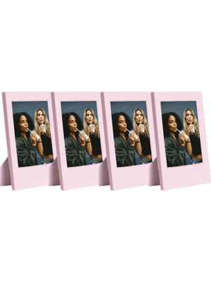 Instax Mini Film Uyumlu Pembe 4'lü Klasik Fotoğraf Çerçeve Seti