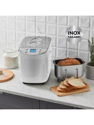 Karaca Bake XL Yoğurma, Reçel, Yoğurt, Ekmek Yapma Makinesi Beyaz, 1500 G, 45 Farklı Tarifli Kitapçık