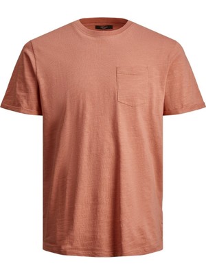 Jack&jones Blatropic Solid Erkek Turuncu Yuvarlak Yaka Tişört