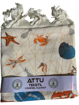 Attu Tekstil Bambu Baskılı Peştemal Deniz Kabuğu