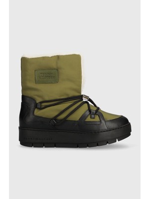 Tommy Hilfiger Essential Snowboot Kadın Yeşil Bot