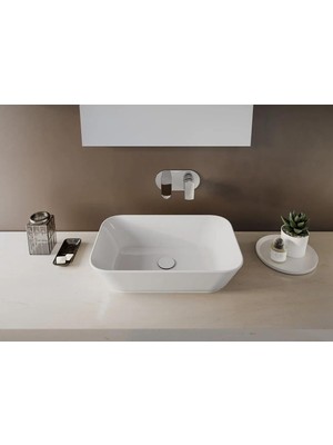 Vitra Geo Dikdörtgen Çanak Lavabo Parlak Beyaz 60 cm