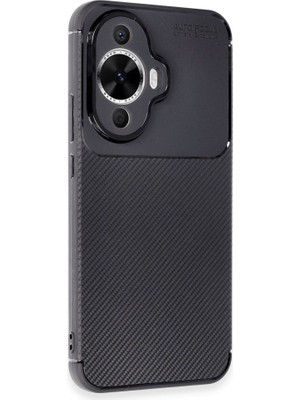 Adige Huawei Nova 11 Kılıf Negro Karbon Fiber Desen Silikon