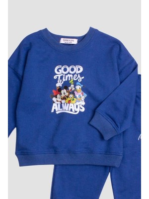 Chicsy Baby Mickey Mause Baskılı Oversize  Alt Üst Çocuk Çocuk Eşorfman Takımı