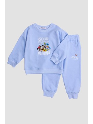 Chicsy Baby Mickey Mause Baskılı Oversize  Alt Üst Çocuk Çocuk Eşorfman Takımı