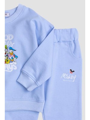 Chicsy Baby Mickey Mause Baskılı Oversize  Alt Üst Çocuk Çocuk Eşorfman Takımı