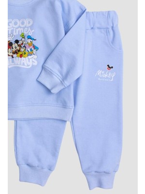 Chicsy Baby Mickey Mause Baskılı Oversize  Alt Üst Çocuk Çocuk Eşorfman Takımı