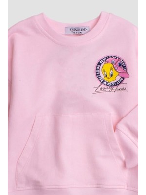 Chicsy Baby Tweety Lones Tunes Baskılı Oversize  Alt Üst Çocuk Çocuk Eşorfman Takımı