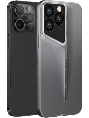 Alan Tech Apple iPhone 15 Pro Kılıf Ultra Ince Kamera Korumalı Sert Rubber Zore Procase Kapak-Titanyum-Gri