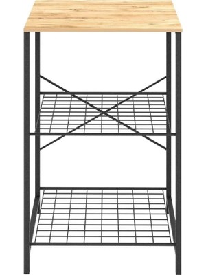 Eportatif Çok Amaçlı Mutfak Rafı Bangosu Masa Dar Çam 1442