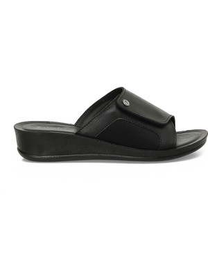 Polaris 607032.Z4Pr Siyah Kadın Dolgu Topuk Terlik