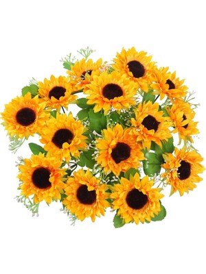 Nettenevime Yapay Çiçek Sunflower Ay Çiçeği Büyük Demet 12 Dallı 50CM