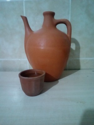 Tuğra Müzik Toprak Su Testisi Bardaklı 5 Lt