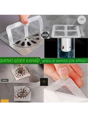 10 Adet Gider Kapatıcı Pislik Tutucu Kendinden Yapışkanlı Banyo Gider Kapağı Çok Amaçlı Çelik Bant