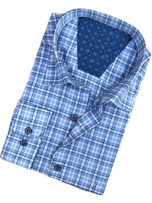 Gömlek Galerisi Klasik Kesim Uzun Kollu Ekoseli Erkek Gömlek