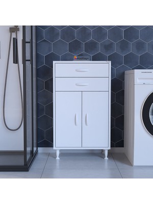 Modilayn Soft 55 X 95,1 X 32,5 Cm Iki Kapaklı Iki Çekmeceli Iki Bölmeli Çok Amaçlı Dolap Ofis Dolabı